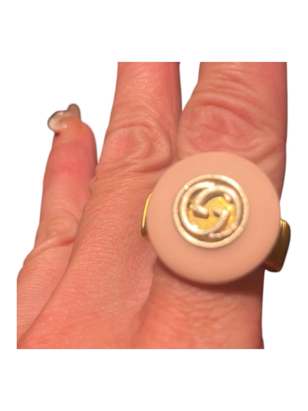 Upcycled Gucci GG  Button Cocktail Ring - Picture 3 of 4
